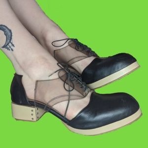🖤Deandri Vintage Black Archie Clear Oxford Sandal